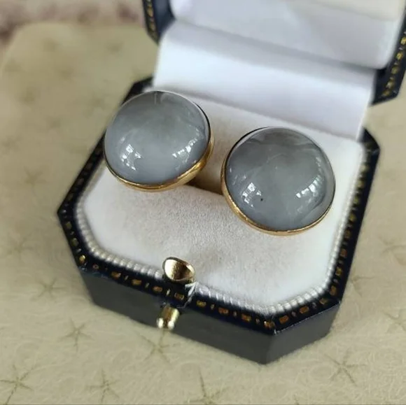 Swank Gray Cabochon Cufflinks - Picture 2 of 10